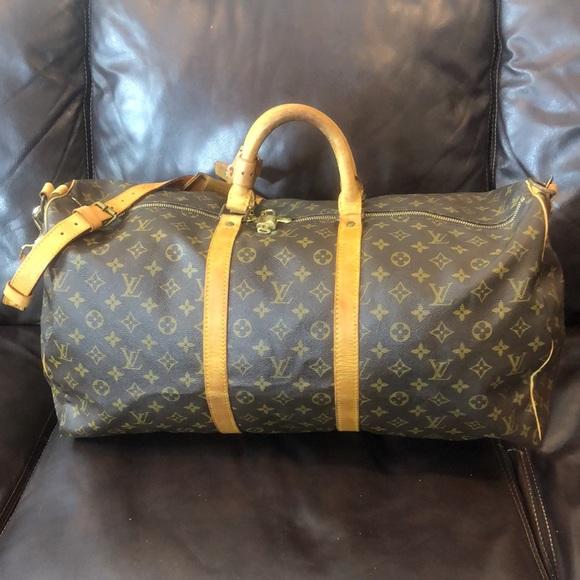 LOUIS VUITTON Monogram LV 55 Keepall Bandolier Strap Luggage Tag Lock Key SD844 - Picture 4 of 17